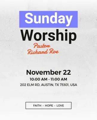 Sunday Church Worship Event Poster Template