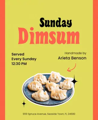 Sunday Dimsum Tasting Event Flyer Template