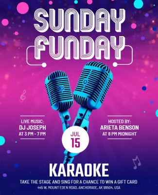 Sunday Funday Karaoke Event Flyer Template