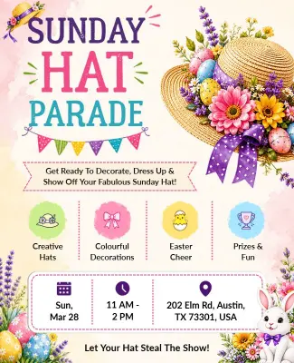 Sunday Hat Parade Easter Event Flyer Template