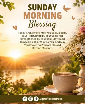 Sunday Morning Inspirational Blessing Quote Flyer Template