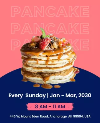 Sunday Morning Pancake Breakfast Flyer Template