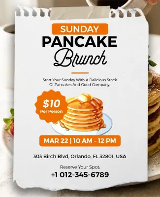 Sunday Pancake Brunch Flyer Template