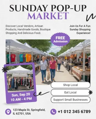 Sunday Pop-up Market Flyer Template