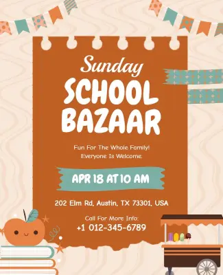 Sunday School Bazaar Event Flyer Template