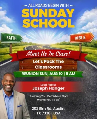 Sunday School Reunion Church Event Flyer Template