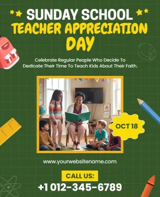 Sunday School Teacher Appreciation Day Flyer Template