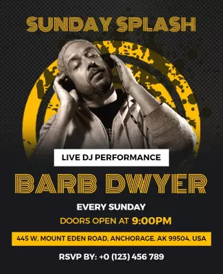 Sunday Splash Dj Performance Event Flyer Template