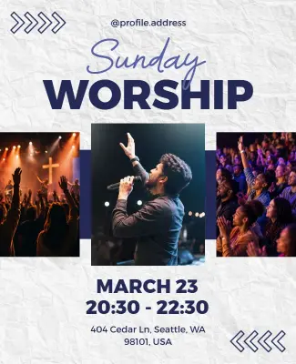 Sunday Worship Event Poster Template