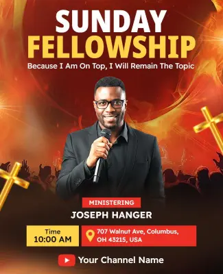 Sunday Worship Fellowship Event Flyer Template