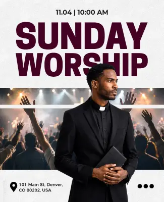 Sunday Worship Service Event Poster Template