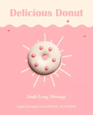 Sundown Minimalist Delicious Donut Flyer Template
