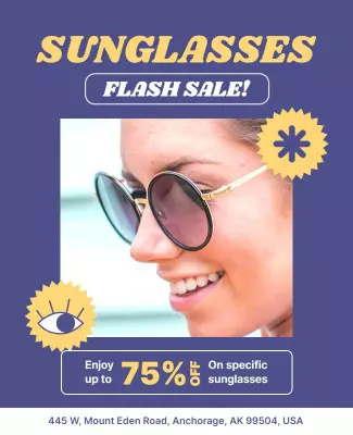 Sunglasses Flash Sale Discount Flyer Template