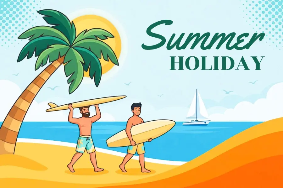 Sunny Beach Holiday Postcard Template