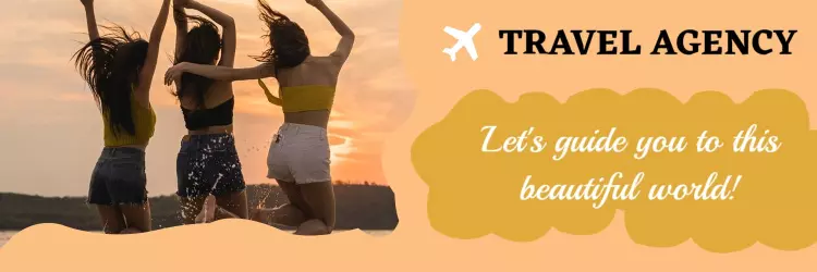Sunset Celebration among Friends for Travel Agency Banner Template
