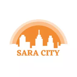 Sunset Silhouette of Urban Skyline in Sara City Logo Template