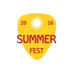 Sunshine Yellow Summer Festival Celebration Logo Template