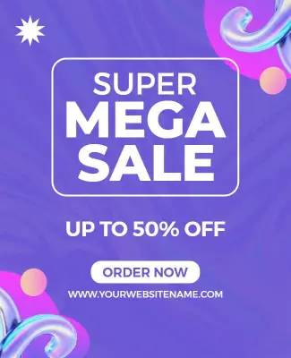 Super Mega Sale Promotional Flyer Template