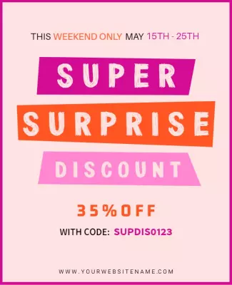 Super Surprise Discount Announcement Flyer Template