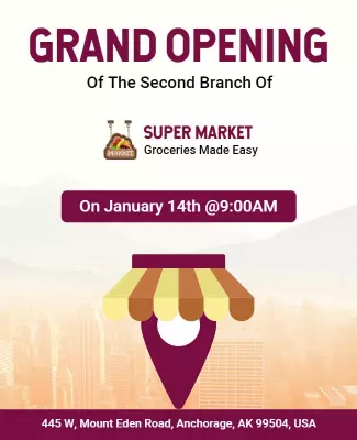 Supermarket Grand Opening Event Flyer Template