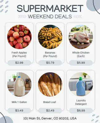 Supermarket Weekend Deals Promotion Flyer Template