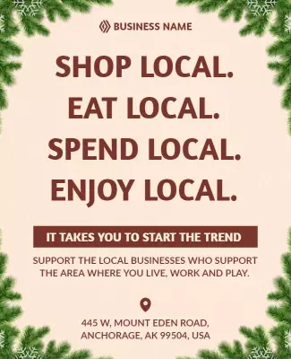 Support Local Businesses Community Event Flyer Template
