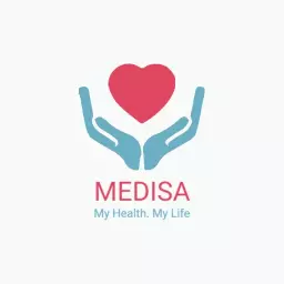 Supporting Health Through Caring Hands and Heart Logo Template