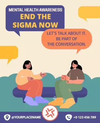 Supportive Conversation on Mental Health Awareness Poster Template