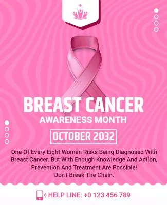 Supportive Pink Breast Cancer Awareness Month Poster Template