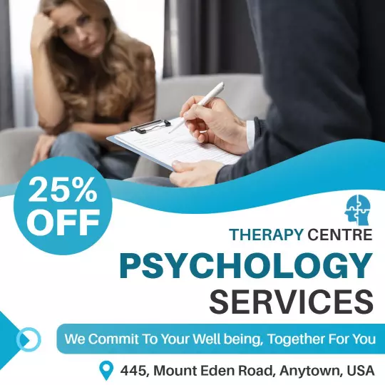 Supportive Psychology Services Promotion with Discount Offer Ad Template