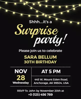 Surprise Birthday Party Flyer Template