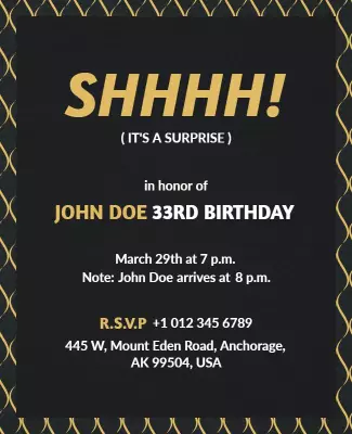 Surprise Birthday Party Invitation Flyer Template
