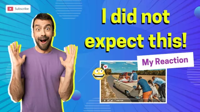 Surprised Reaction Trendy Events YouTube Thumbnail Template