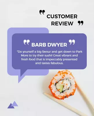 Sushi Restaurant Customer Testimonial Flyer Template