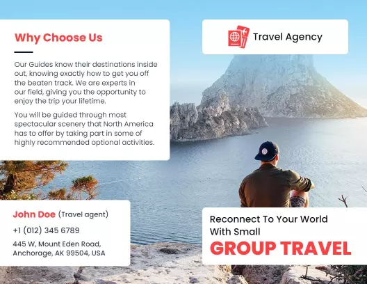 Sustainable Adventure Tours Travel Agency Group Travel Brochure Template
