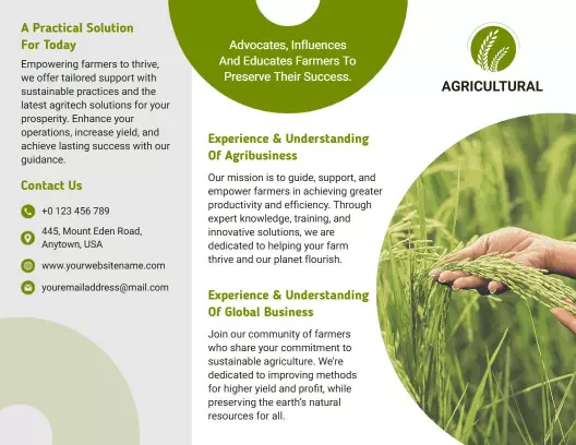 Sustainable Agriculture Empowerment and Support Brochure Template