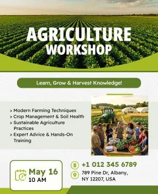 Sustainable Agriculture Workshop Event Poster Template