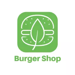Sustainable Green Burger Shop Design Highlighting Fresh Ingredients Logo Template