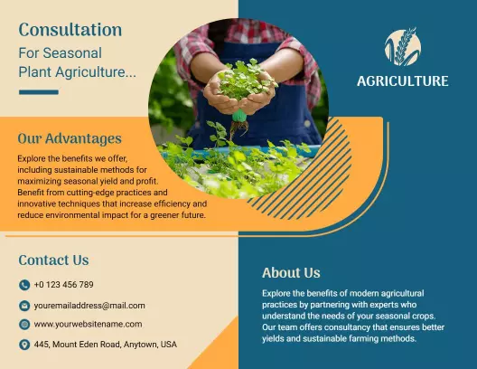 Sustainable Plant Agriculture Consultation Services Brochure Template
