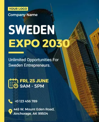 Sweden Business Expo Event Flyer Template