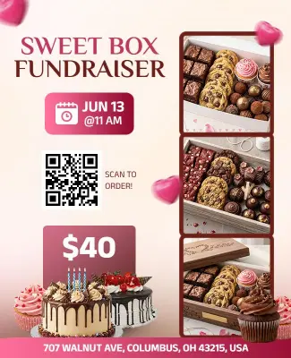 Sweet Box Fundraiser Event Flyer Template