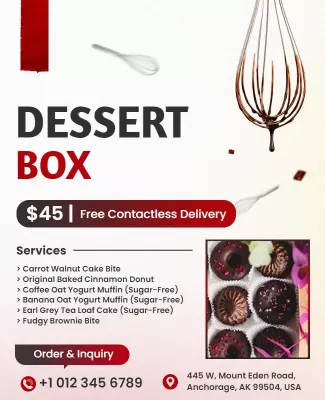 Sweet Dessert Box Delivery Flyer Template