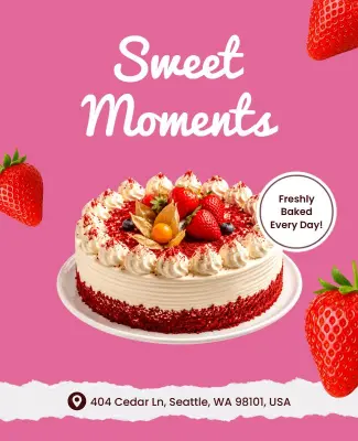 Sweet Moments Dessert Shop Poster Template
