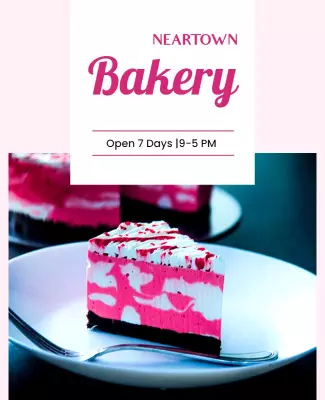 Sweet Pink Bakery Dessert Promotion Poster Template