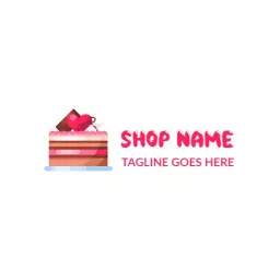 Sweet Pink Layered Cake Illustrating Delicious Treats Logo Template