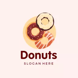Sweet Selection of Colorful Donuts for Your Bakery Logo Template