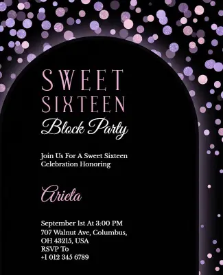 Sweet Sixteen Block Party Celebration Flyer Template