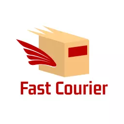 Swift Delivery Box with Wings Representing Courier Services Logo Template