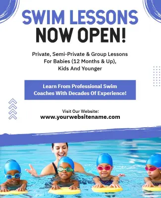 Swim Lessons Now Open Flyer Template