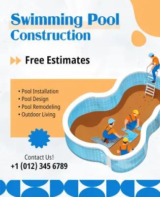 Swimming Pool Construction Services Flyer Template
